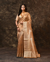 Liquid Gold Tissue Booti Saree with Running Blouse Piece