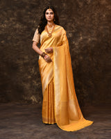 Yellow Banarsi Brocade Silk Saree