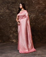 Pink Banarsi Brocade Silk Saree