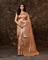 Onion Pink Tissue Silk Booti Saree with Running Blouse Piece