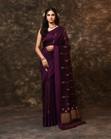 Purple Contemporary Summer Silk Saree with Running Blouse Piece
