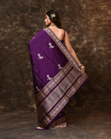 Purple Heirloom Gold Silver Zari Silk Saree