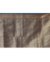 Blue Green Self Woven Zari Silk Saree with Running Blouse Piece