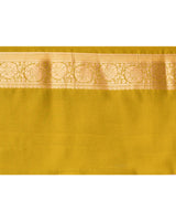 Lime Brocade Banarsi Silk Saree with Running Blouse Piece