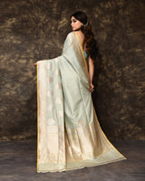 Powder Blue Kadhua Banarsi Boota Silk Saree