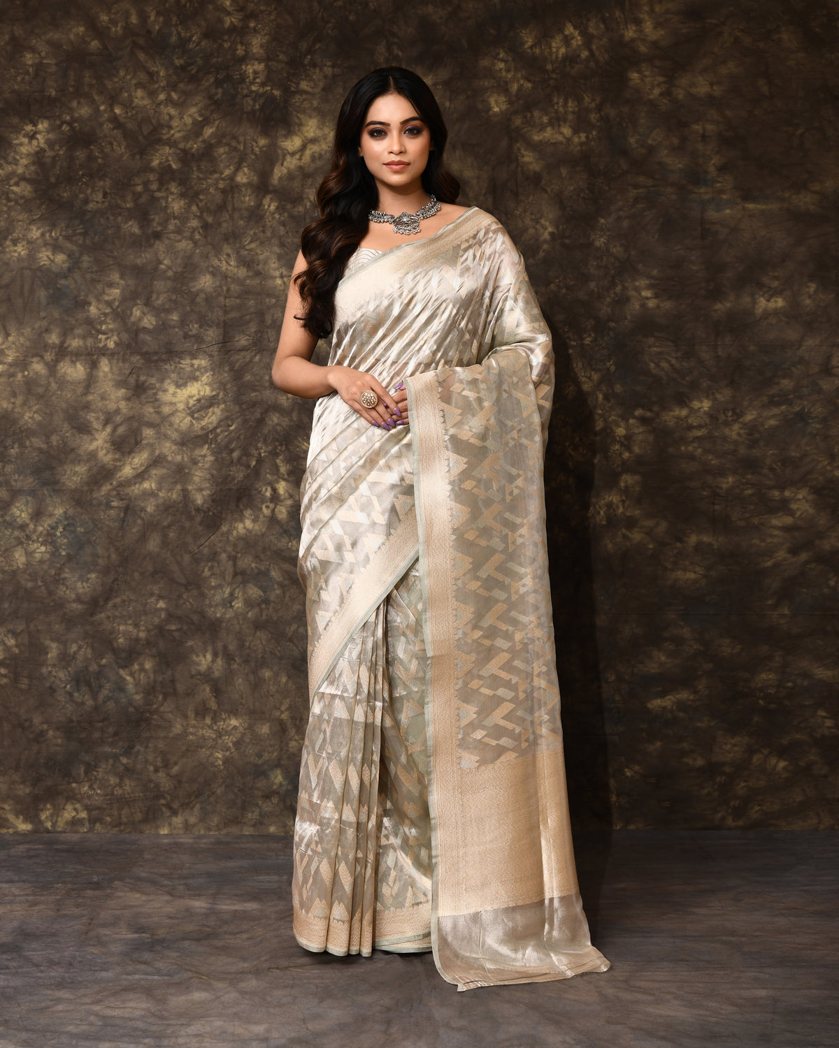 Light Blue Tissue Silk Saree