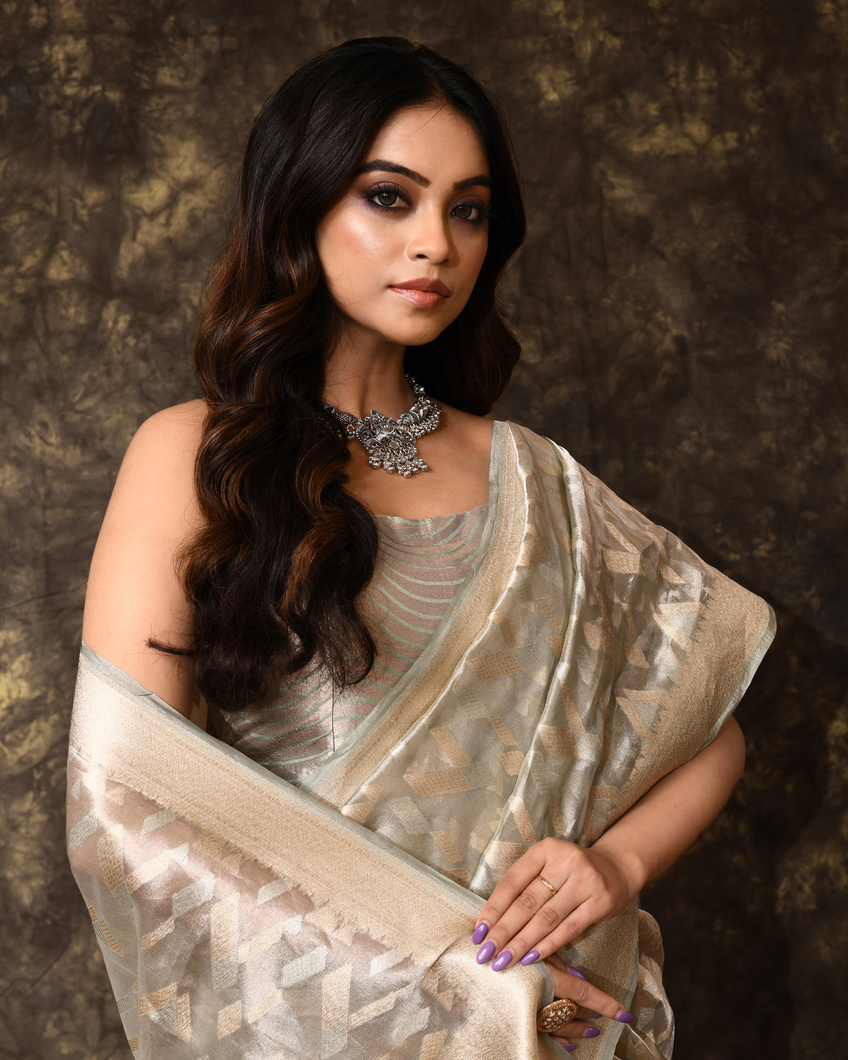 Light Blue Tissue Silk Saree