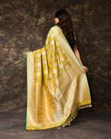 Lime Green Handwoven Banarsi Silk Saree