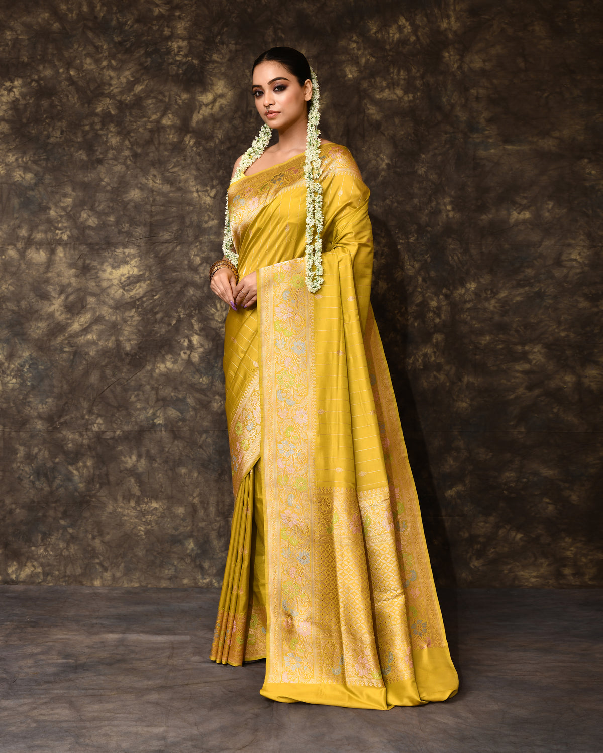 Green Meenakari Floral Silk Saree