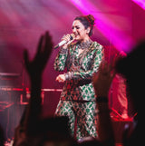Akriti Kakkar in Green Banarsi Silk Jacket Garara Set
