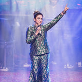 Akriti Kakkar in Green Banarsi Silk Jacket Garara Set