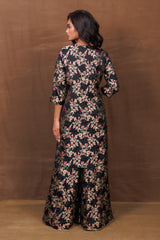 Black Sharara Set with Meenakari Details & Organza Scallop Dupatta