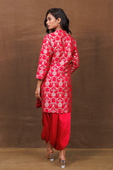 Red Brocade Dhoti Set