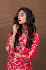 Red Brocade Dhoti Set