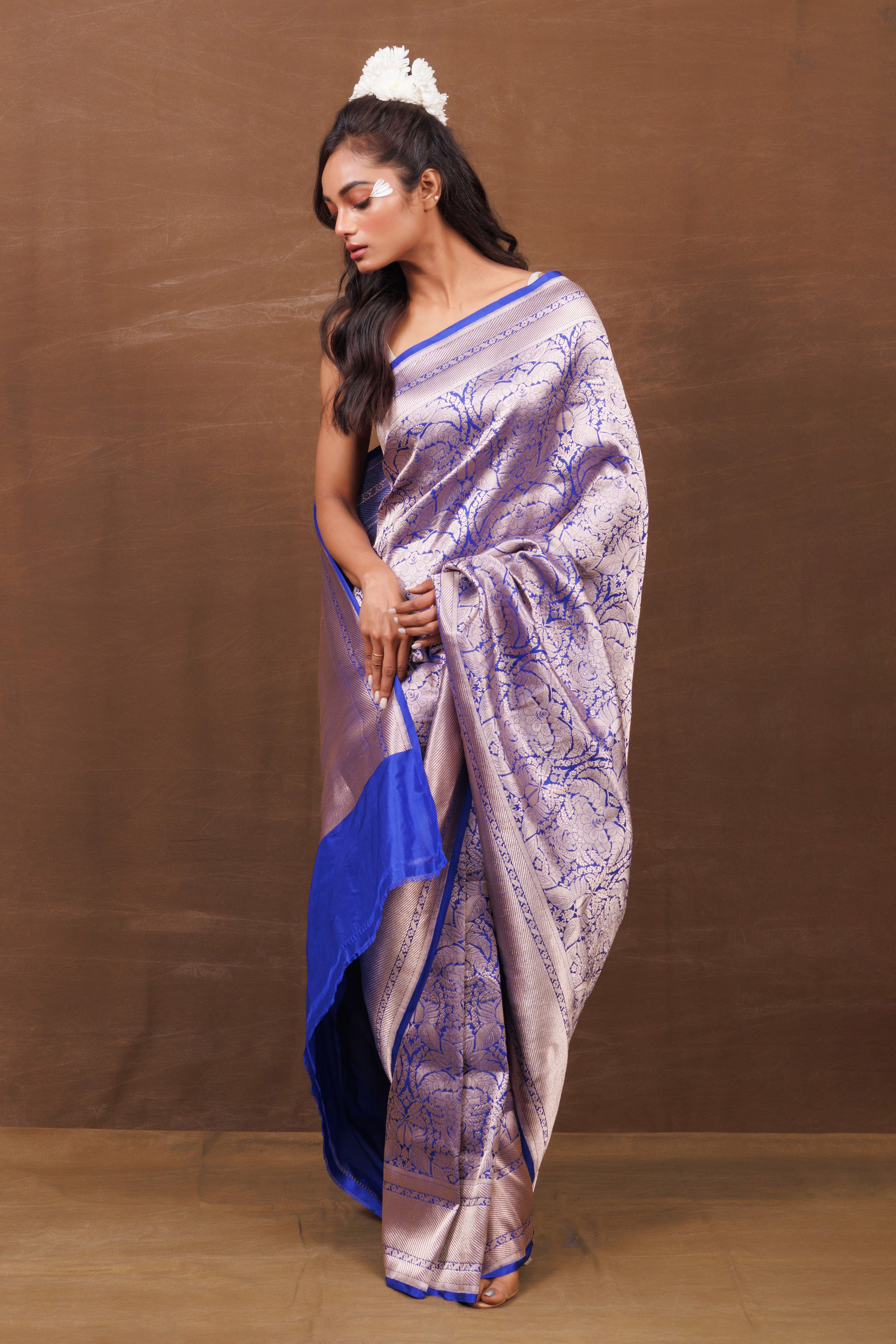 Royal Blue Banarasi Saree