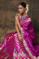 Purple Chevron Lehenga Set