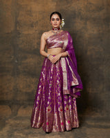 Purple Banarsi Lehenga Set
