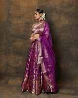 Purple Banarsi Lehenga Set