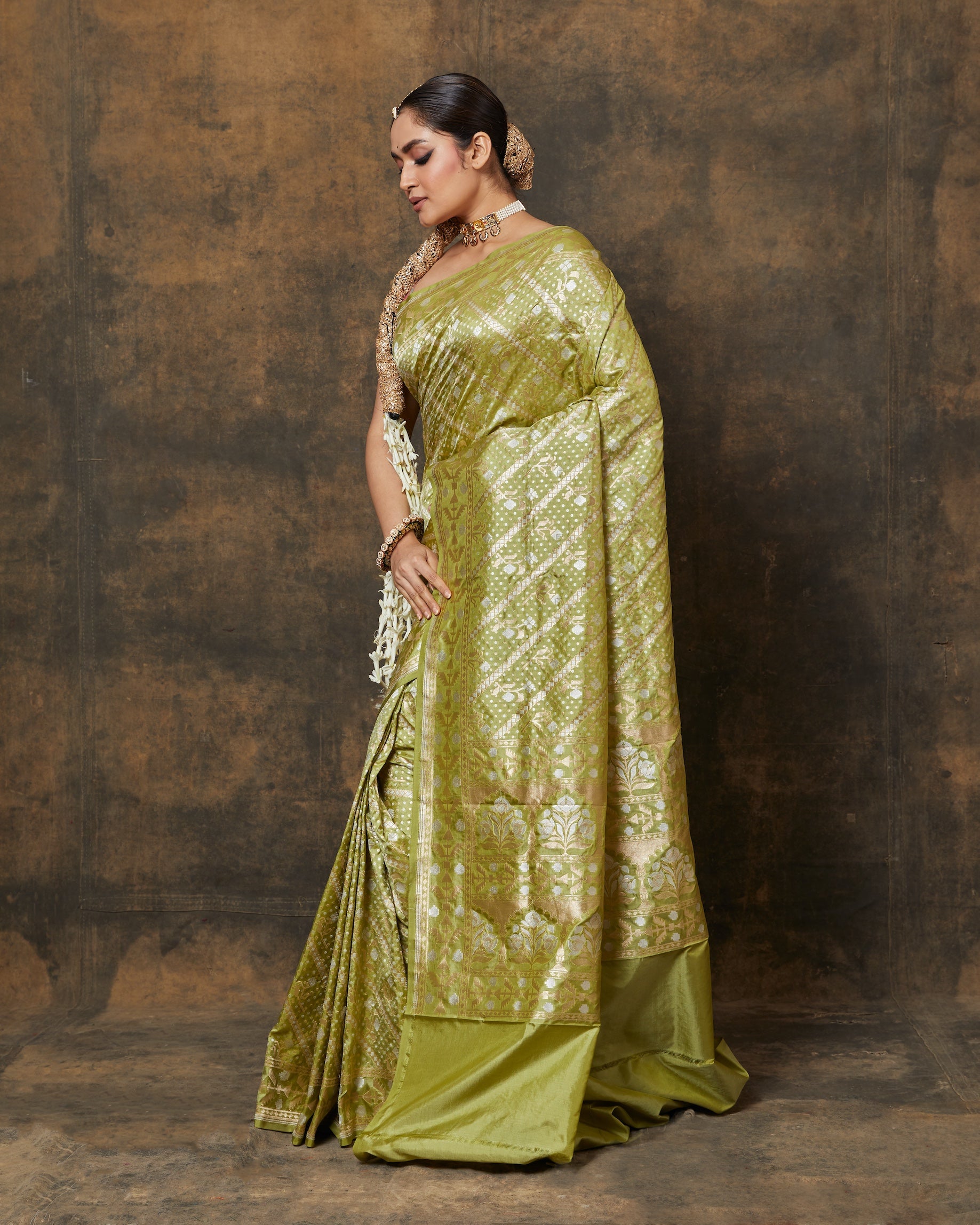 Sea Green Banarasi Silk Saree