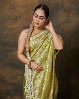 Sea Green Banarasi Silk Saree