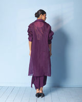 Brocade Corset Top with Satin Drape Skirt and Organza Jacket