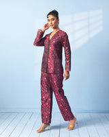 Multi-Hued Tanchoi Blazer and Trouser Set