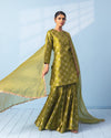 Green Sharara Set with Organza Dupatta