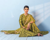 Green Sharara Set with Organza Dupatta
