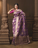 Purple Banarasi Kadua Saree with Meena & Running Blouse