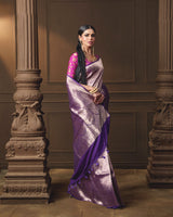 Purple Brocade Silk Saree