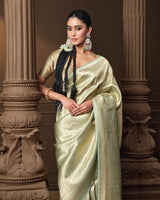 Rukmini Maitra in Sage Green Brocade Banarasi Silk Saree