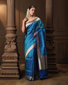 Blue Tanchoi and Zari Banarasi Silk Saree with Running Blouse