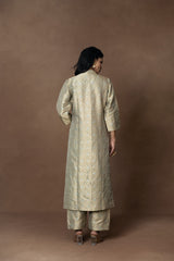 Powder Blue Brocade Kurta and Brocade Pant Set