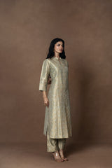 Powder Blue Brocade Kurta and Brocade Pant Set