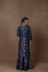 Blue Meenakari Silk Kurta Garara with Organza Duppatta