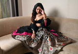 Black Banarasi Silk Lehenga Set