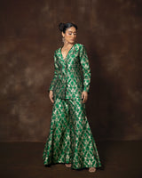 Green Gharara & Jacket Set