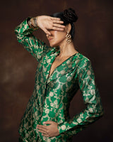 Green Gharara & Jacket Set
