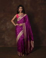 Purple Paithani Pattern Banarasi Silk Saree with Running Blouse