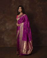 Purple Paithani Pattern Banarasi Silk Saree with Running Blouse
