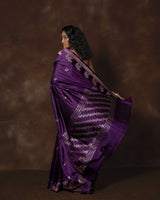 Purple Banarasi Shikargah Silk Saree with Running Blouse