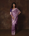 Purple Brocade Silk Saree with Running Blouse