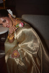 Rukmini Maitra in Sage Green Brocade Banarasi Silk Saree